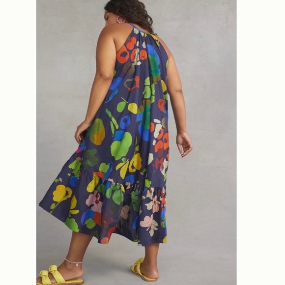 Anthropologie WHIT TWO Floral Halter MIDI Dress - Picture 4 of 15